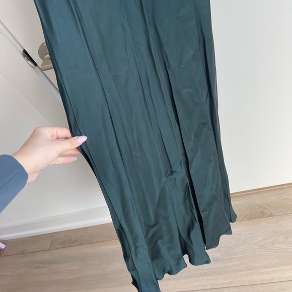 Zara Green Cowl Neck Satin Dress - Picture 5 of 5